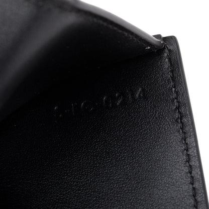 Celine 2024 Black Shiny Calfskin Leather Triomphe Compact Wallet