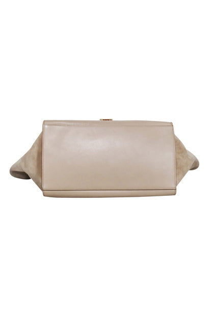 Luxury CELINE - Beige & Black Large Trapeze Tote Bag