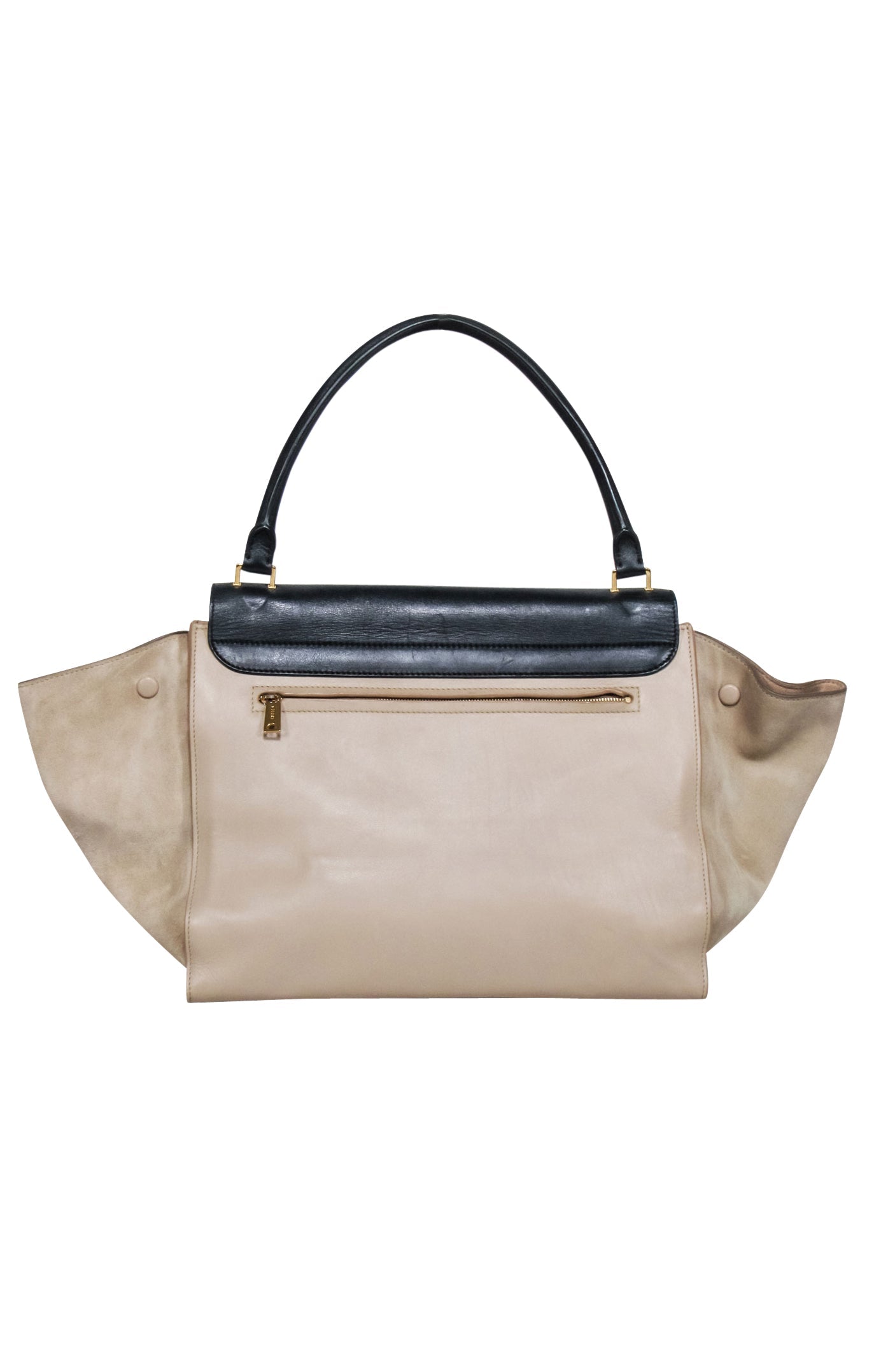 Luxury CELINE - Beige & Black Large Trapeze Tote Bag