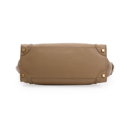 Celine Beige Calfskin Leather Medium Luggage Tote