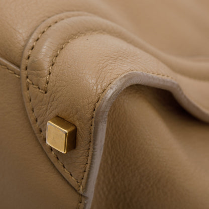 Celine Beige Calfskin Leather Medium Luggage Tote
