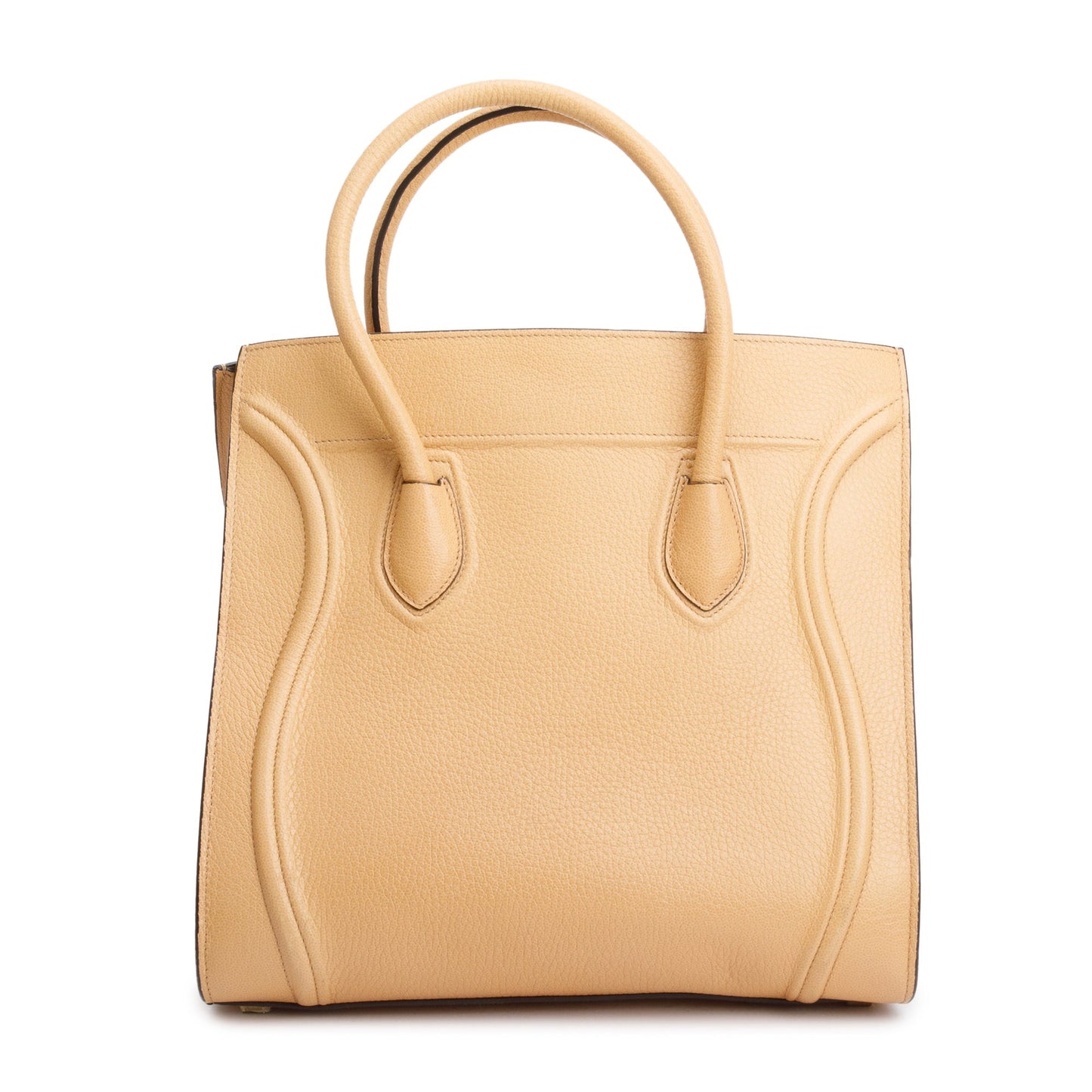 Celine Beige Drummed Calfskin Leather Mini Luggage Tote