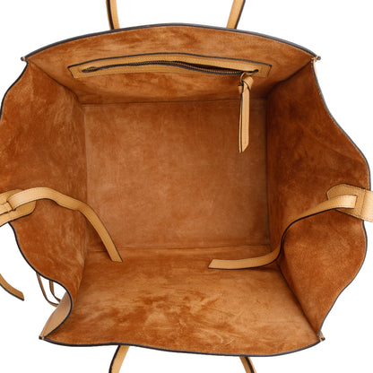 Celine Beige Drummed Calfskin Leather Mini Luggage Tote