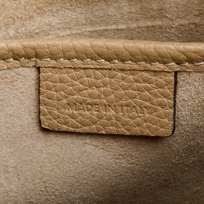 Celine Beige Drummed Calfskin Leather Nano Luggage Tote