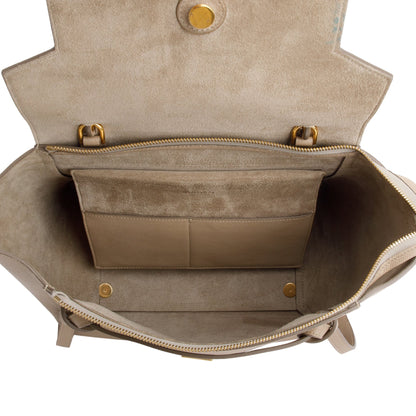 Celine Beige Grained Calfskin Leather Mini Belt Bag