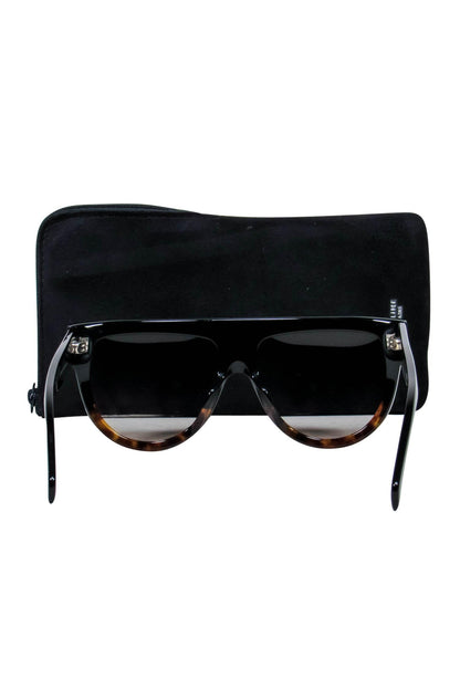 Luxury CELINE - Black & Brown Gradient Shield-Style Sunglasses