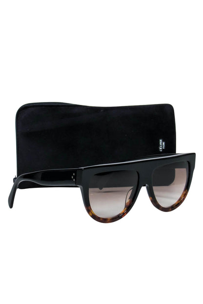 Luxury CELINE - Black & Brown Gradient Shield-Style Sunglasses