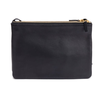 Celine Black Calfskin Leather Large Trio Crossbody Bag