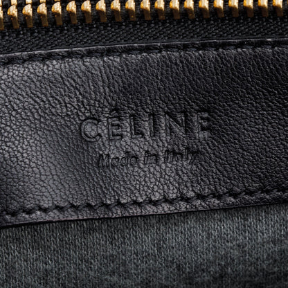 Celine Black Calfskin Leather Large Trio Crossbody Bag