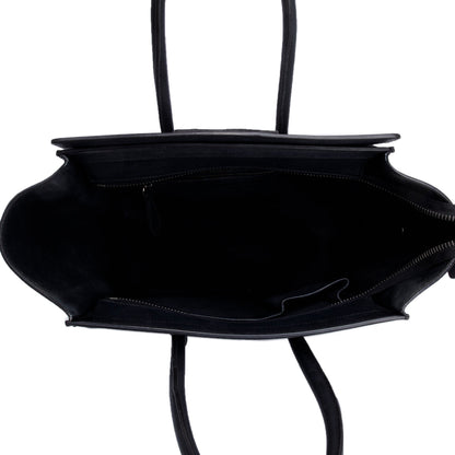 Celine Black Calfskin Leather Micro Luggage Tote