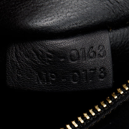Celine Black Calfskin Leather and Grey Felt Medium Trapeze Bag