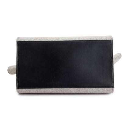 Celine Black Calfskin Leather and Grey Felt Medium Trapeze Bag