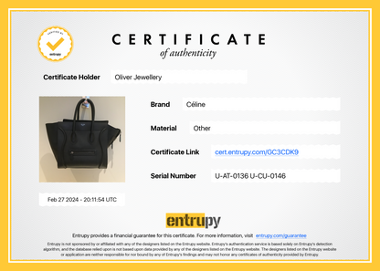 Celine Black Drummed Calfskin Leather Mini Luggage Tote