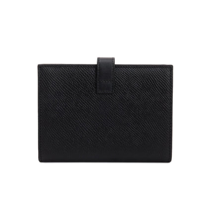 Celine Black Grained Calfskin Leather Medium Strap Wallet