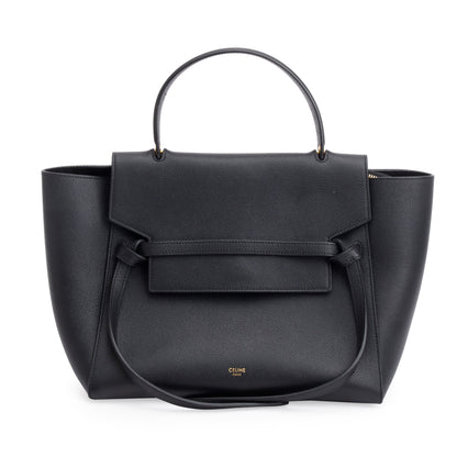 Celine Black Grained Calfskin Leather Mini Belt Bag