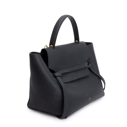 Celine Black Grained Calfskin Leather Mini Belt Bag