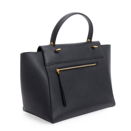 Celine Black Grained Calfskin Leather Mini Belt Bag