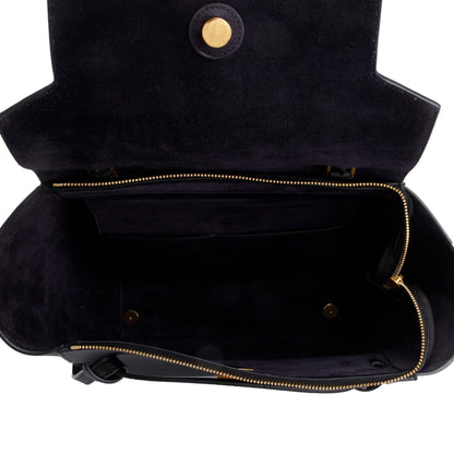 Celine Black Grained Calfskin Leather Mini Belt Bag