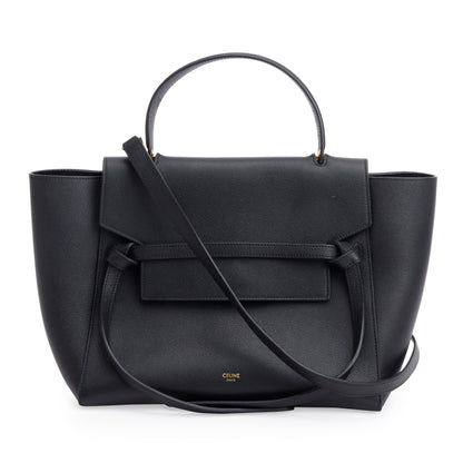 Celine Black Grained Calfskin Leather Mini Belt Bag