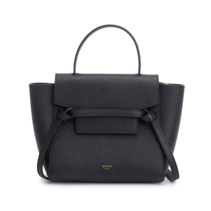 Celine Black Grained Calfskin Leather Nano Belt Bag