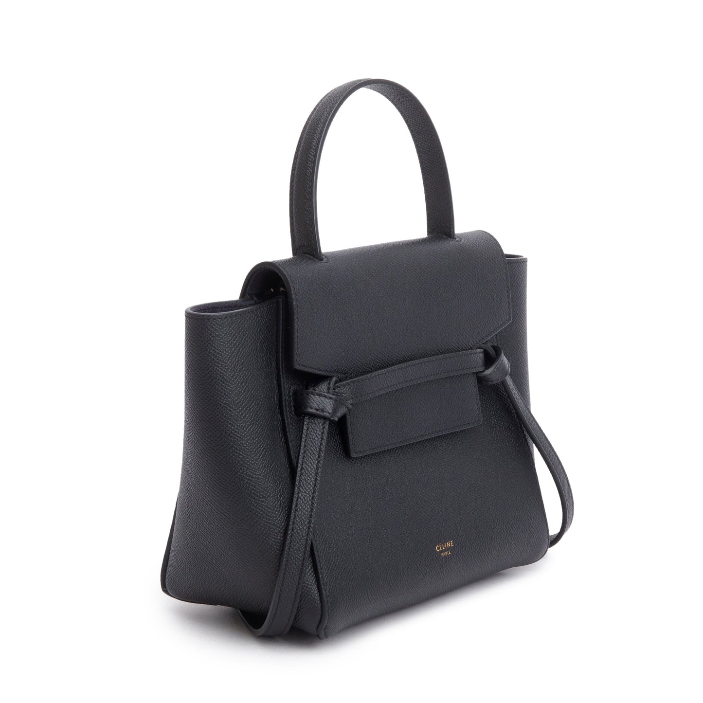 Celine Black Grained Calfskin Leather Nano Belt Bag