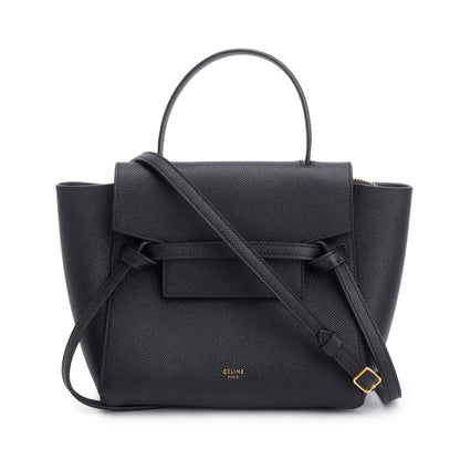 Celine Black Grained Calfskin Leather Nano Belt Bag