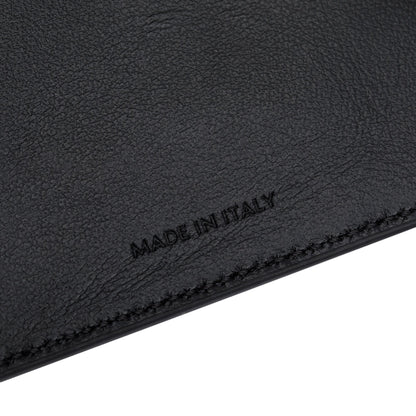 Celine Black Grained Calfskin Leather Small Flap Wallet