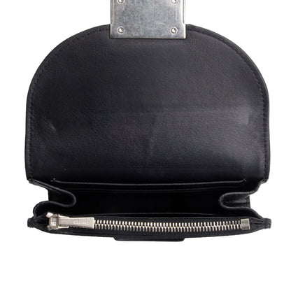 Celine Black Grained Calfskin Leather Small Trotteur Multifunction Wallet