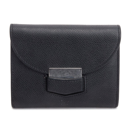 Celine Black Grained Calfskin Leather Small Trotteur Multifunction Wallet