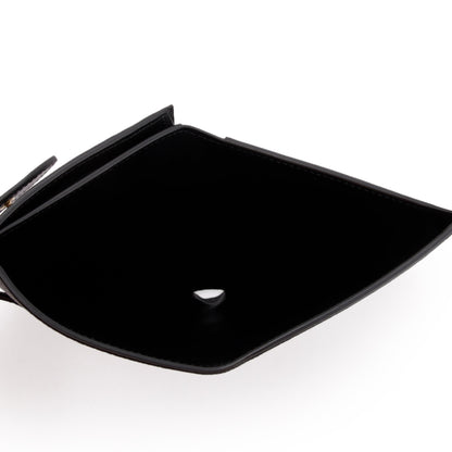 Celine Black Grained Calfskin Leather Strap Wallet