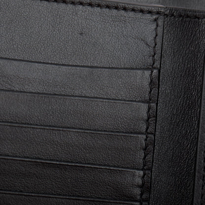 Celine Black Grained Calfskin Leather Strap Wallet