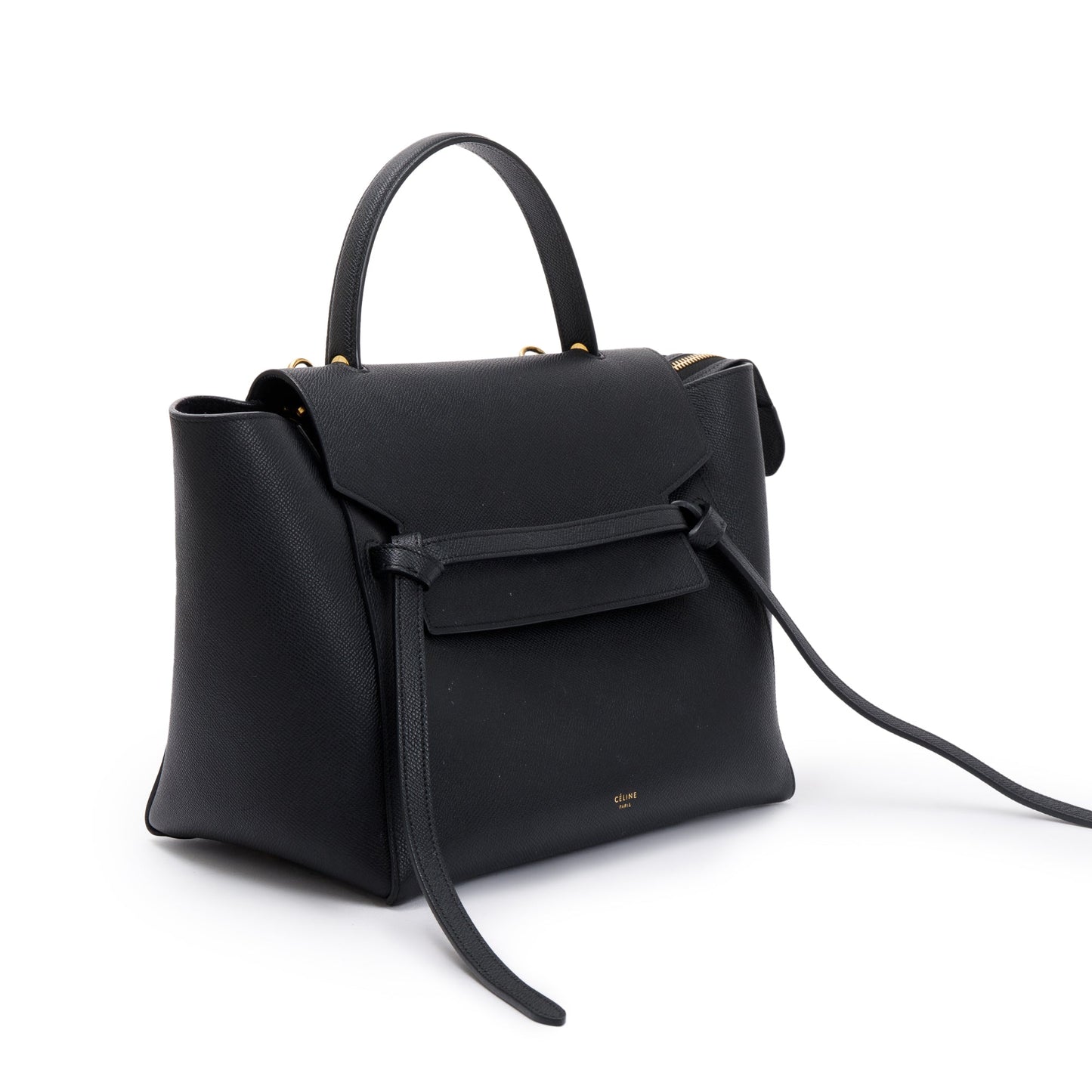 Celine Black Grained Leather Mini Belt Bag