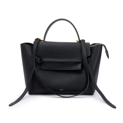 Celine Black Grained Leather Mini Belt Bag