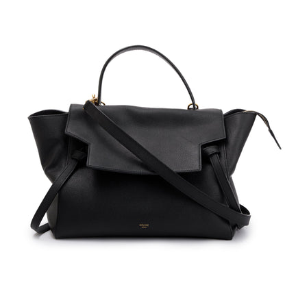 Celine Black Grained Leather Mini Belt Bag