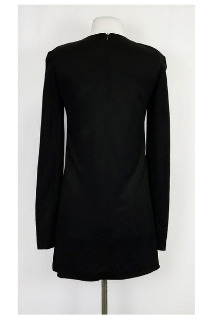 Luxury CELINE - Black Long Sleeve Shift Dress Sz 4