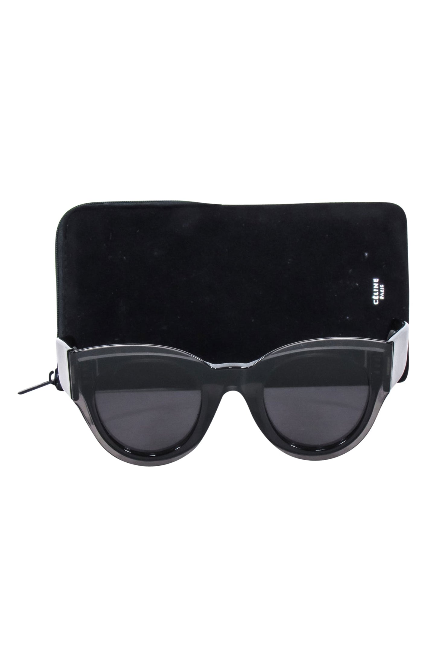 Luxury CELINE - Black Rounded Cat-Eye Sunglasses
