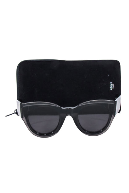 Luxury CELINE - Black Rounded Cat-Eye Sunglasses