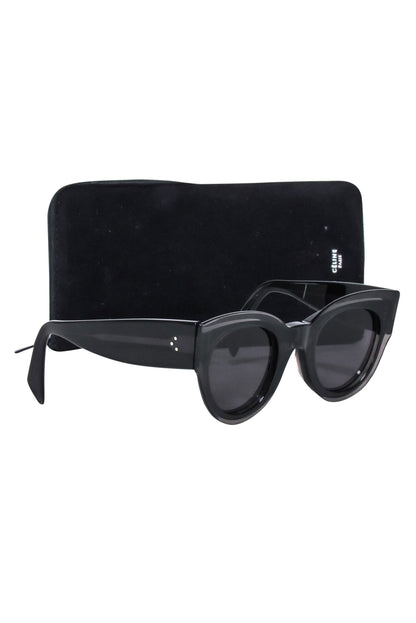 Luxury CELINE - Black Rounded Cat-Eye Sunglasses