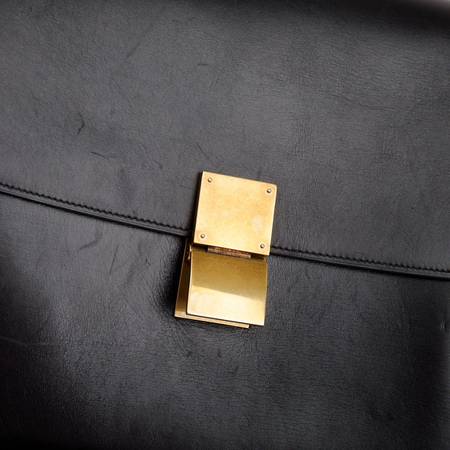 Celine Black Smooth Calfskin Large Classic Box Flap Bag