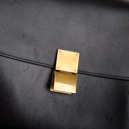 Celine Black Smooth Calfskin Large Classic Box Flap Bag