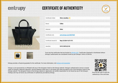 Celine Black Smooth Calfskin Leather Micro Luggage Tote