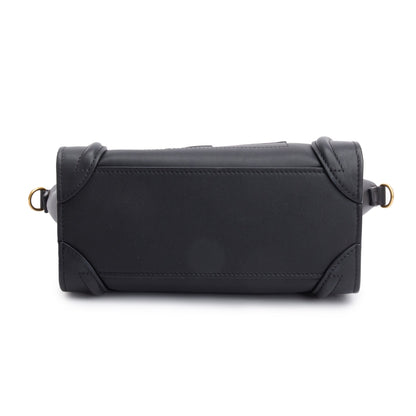 Celine Black Smooth Calfskin Leather Nano Luggage Tote