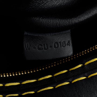 Celine Black Smooth Calfskin Leather Yellow Stitching Small Trapeze Bag