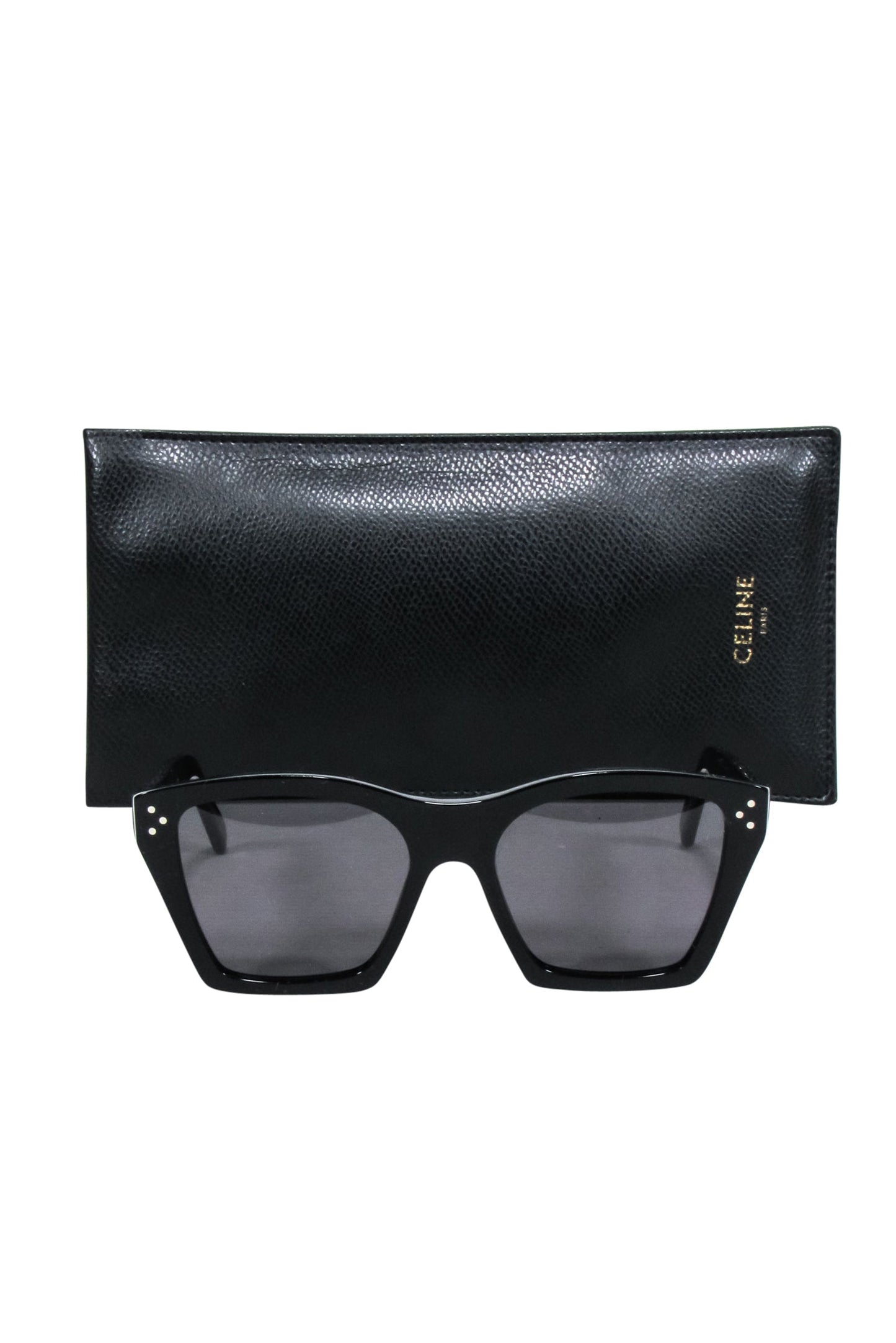Luxury CELINE - Black Square Cat Eye Sunglasses