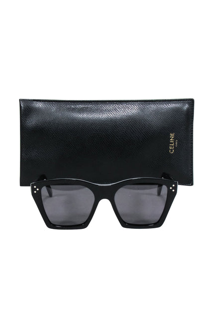 Luxury CELINE - Black Square Cat Eye Sunglasses