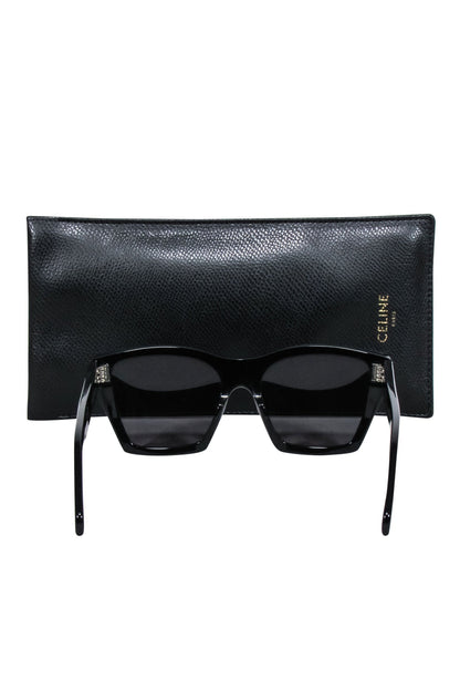 Luxury CELINE - Black Square Cat Eye Sunglasses