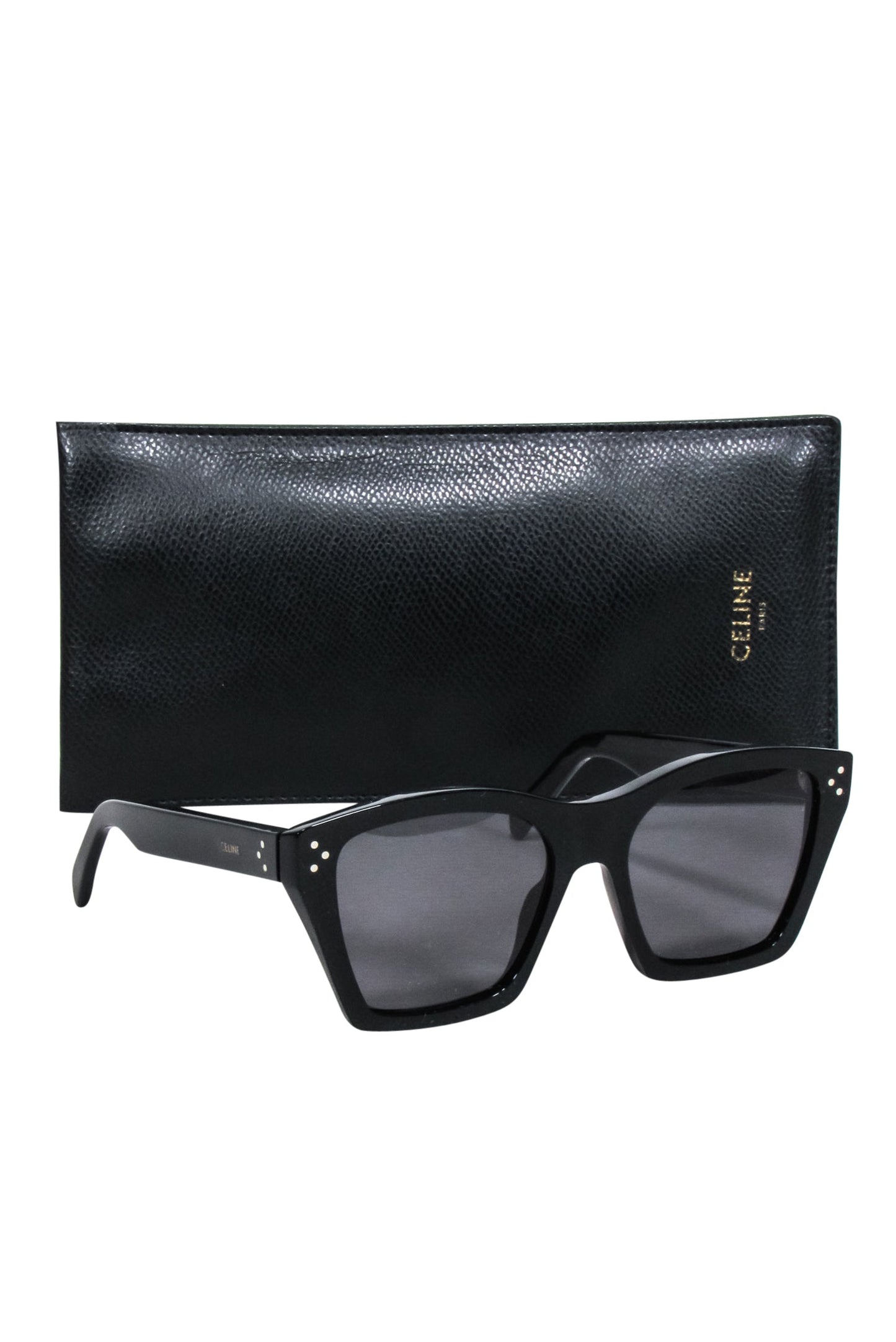 Luxury CELINE - Black Square Cat Eye Sunglasses