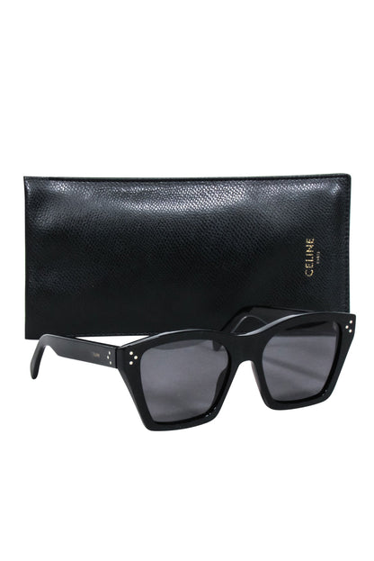 Luxury CELINE - Black Square Cat Eye Sunglasses