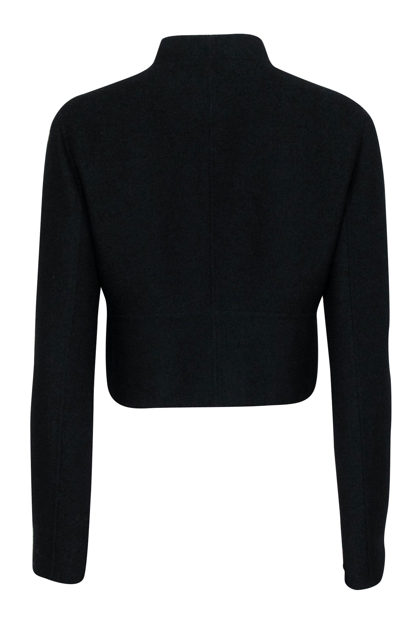Luxury CELINE - Black Wool Blend Crop Jacket Sz 8
