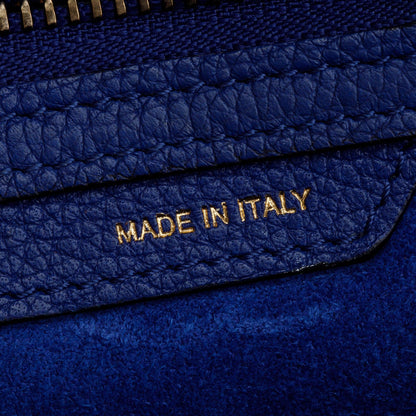 Celine Blue Drummed Calfskin Leather Mini Luggage Tote